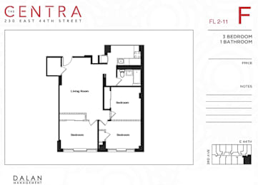 3 beds, 1 bath, $6,550