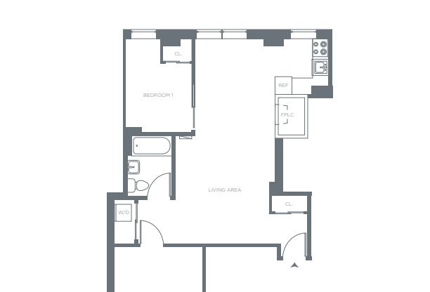 2 beds, 1 bath, $6,274, Unit 14Q4