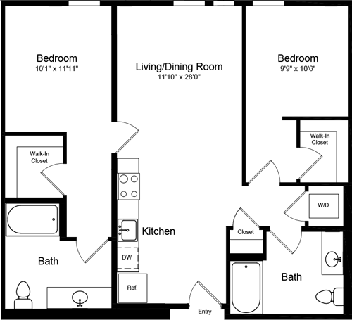 2 beds, 2 baths, 984 sqft, $6,161, Unit 616