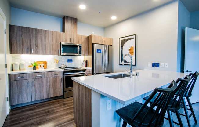 Spacious Kitchen with Bar at Rentals Camas Washington