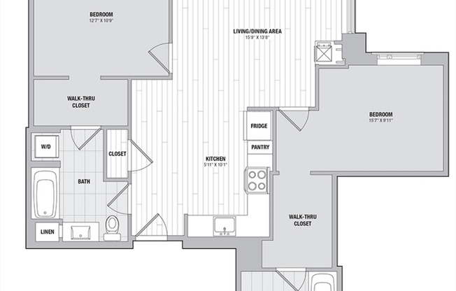 2 beds, 2 baths, 1,008 sqft, $4,500, Unit 909