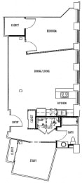 1 bed, 1 bath, 999 sqft, $1,260