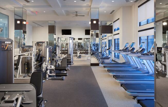 Fully outfitted fitness center at Harrison at Reston Town Center, Reston, VA, 20190