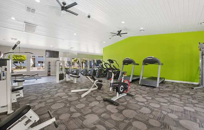 Community Fitness Center with Equipment at Saratoga Ridge Apartments located in North Phoenix, AZ.