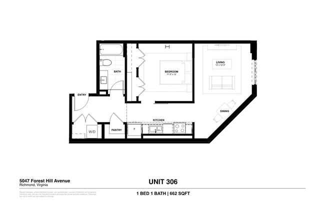 1 bed, 1 bath, 569 sqft, $1,425