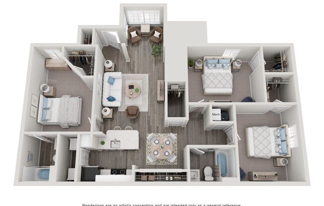 3 beds, 2 baths, 1,260 sqft, $1,513, Unit 3482-03