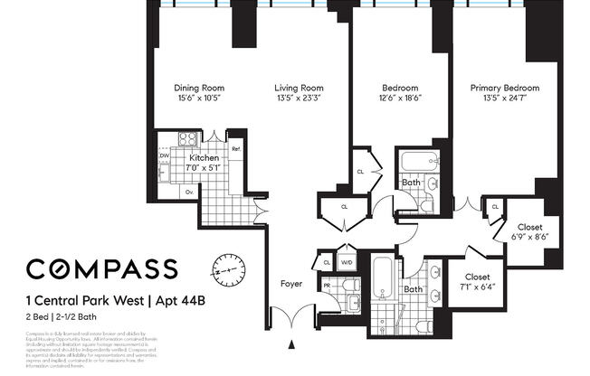 2 beds, 2.5 baths, $19,500, Unit 44B