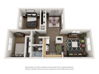 2 beds, 1 bath, 750 sqft, $1,359