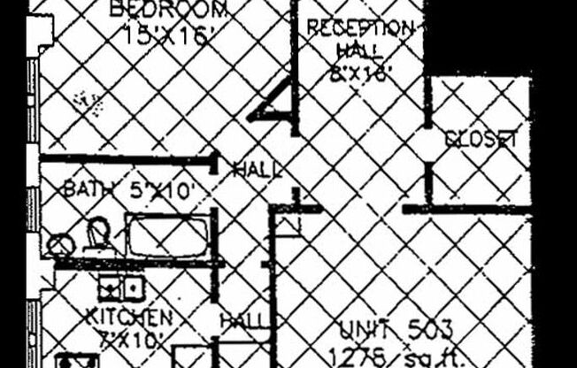 1 bed, 1 bath, 962 sqft, $1,560, Unit New King Edward  503