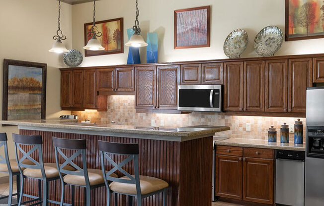 Landing at Mansfield Resident Lounge Kitchen