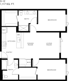 2 beds, 2 baths, 1,131 sqft, $2,563