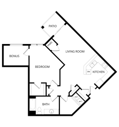 1 bed, 1 bath, 960 sqft, $1,615