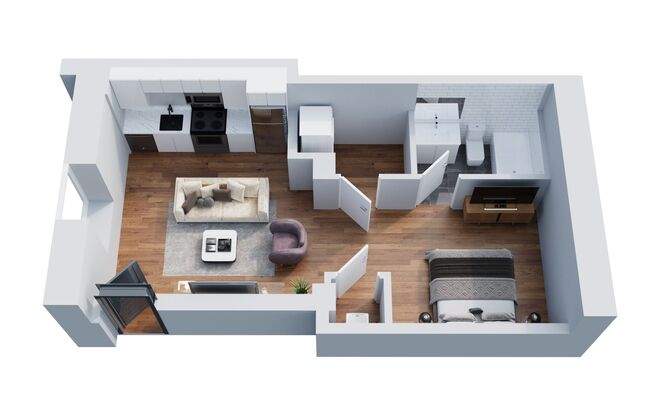 Studio, 1 bath, 450 sqft, $1,500, Unit 005