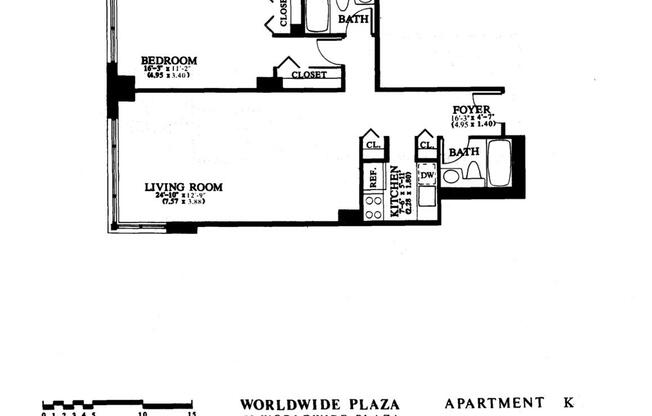 1 bed, 2 baths, 805 sqft, $4,500, Unit 6K