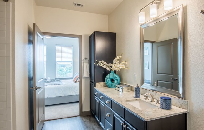 Renovated Bathrooms With Quartz Counters at McKinney Village, McKinney, TX, 75069