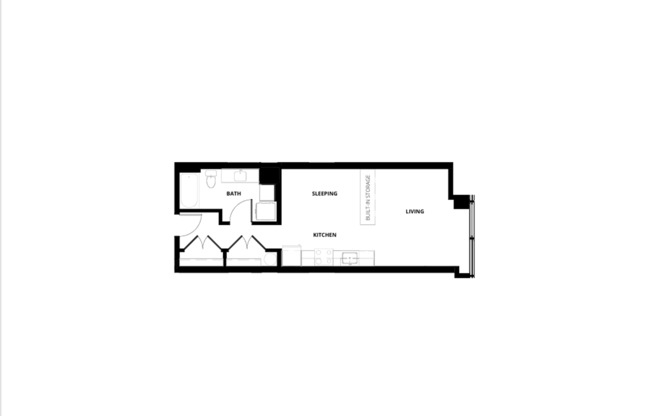 Studio, 1 bath, 563 sqft, $2,295, Unit 208