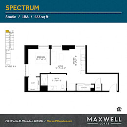 Studio, 1 bath, 583 sqft, $1,474