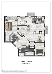 2 beds, 2 baths, $2,728