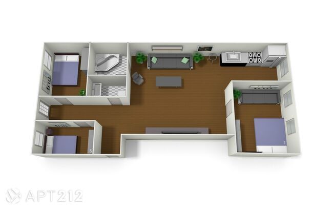 3 beds, 1.5 baths, 1,200 sqft, $8,350, Unit 2