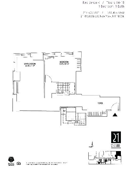 1 bed, 1 bath, 844 sqft, $4,919, Unit 15-K