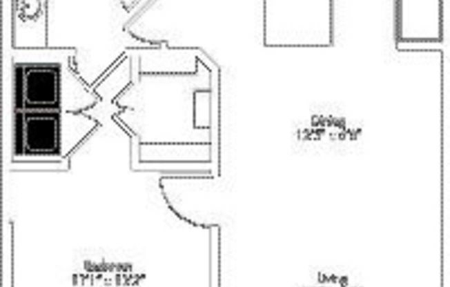 1 bed, 1 bath, 735 sqft, $1,330