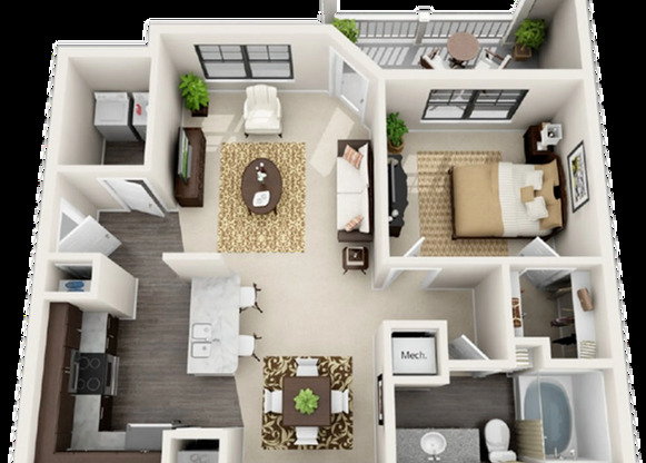 1 bed, 1 bath, 752 sqft, $1,160