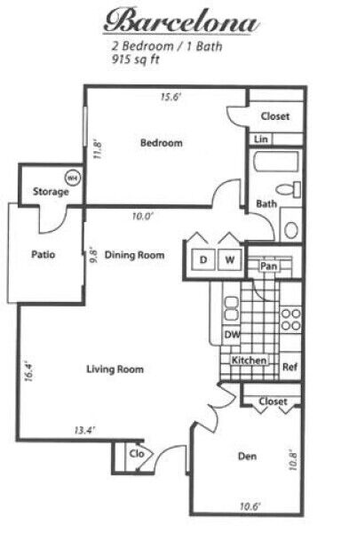 2 beds, 1 bath, 915 sqft, $1,825