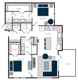 2 beds, 2 baths, 1,191 sqft, $2,917