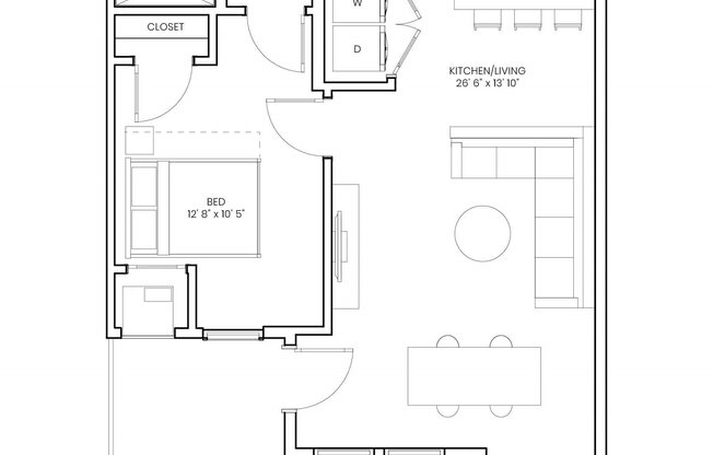1 bed, 1 bath, 753 sqft, $1,785