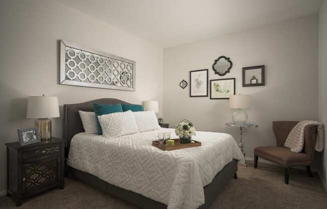Large bedroom with large walk-in closets at Trevi Apartment Homes