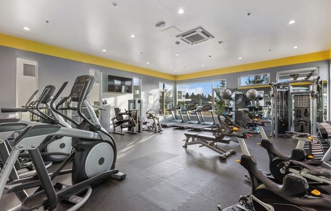 Modern fitness center at Parq Crossing