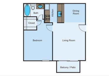 1 bed, 1 bath, 693 sqft, $1,030