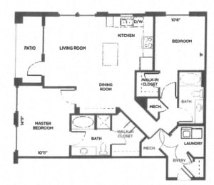 2 beds, 2 baths, 1,241 sqft, $2,285