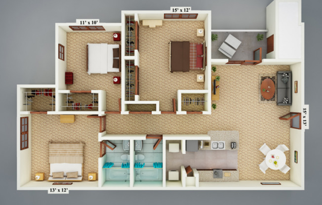 3 beds, 2 baths, 1,300 sqft, $1,805