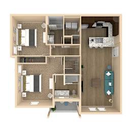 2 beds, 2 baths, 1,128 sqft, $1,990