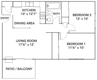 2 beds, 1 bath, 748 sqft, $784