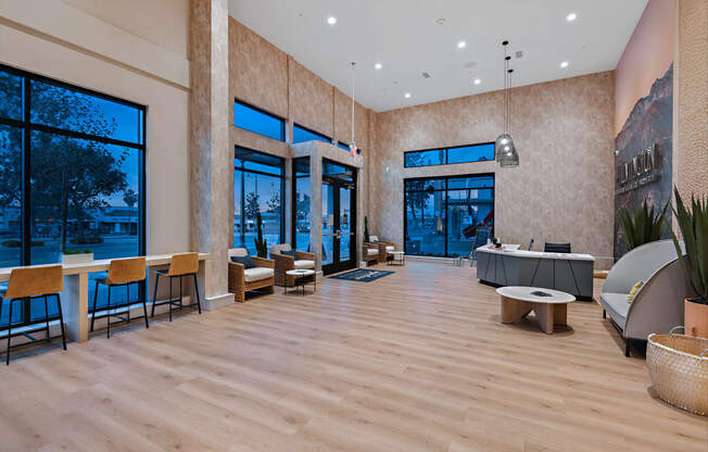 Leasing Lobby at The Huntington Luxury Apartments in Duarte CA