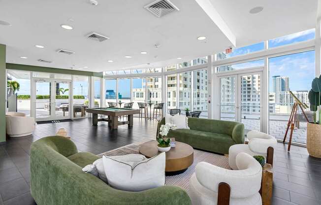 Roof- top Sky Lounge with Fort Lauderdale City and River Views