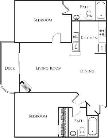 2 beds, 2 baths, 887 sqft, $2,539, Unit 209