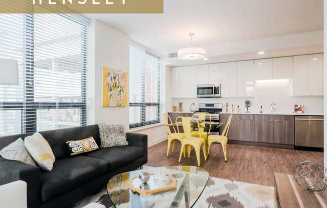 Open kitchen luxury apartments at Hensley Chicago, Chicago, 60654