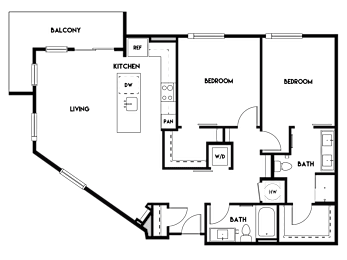 2 beds, 2 baths, 1,330 sqft, $2,205