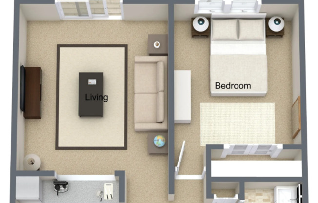 1 bed, 1 bath, 660 sqft, $900, Unit 809-12