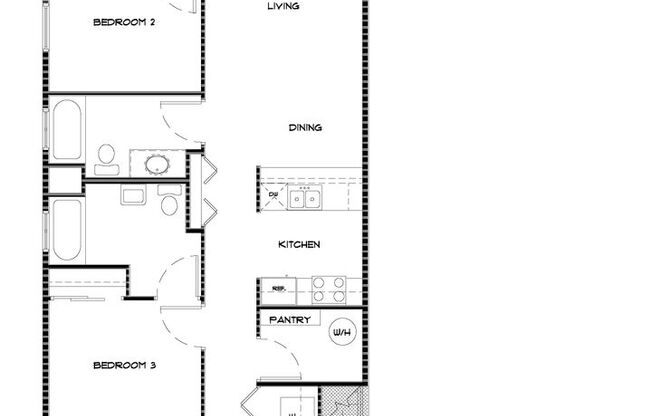 3 beds, 2 baths, 1,125 sqft, $1,695, Unit Unit # 11