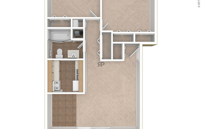2 beds, 1 bath, 807 sqft, $950