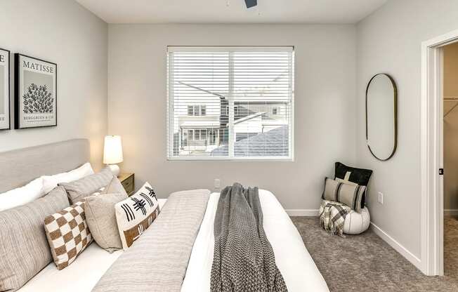 Studio, one two and three bedroom apartments and townhomes featuring open concept floor plans, dens, large windows, stainless steel appliances, quartz countertops, eat-in kitchens, pantries, LVT flooring and much more at The Trails at North Streams in Omaha, NE