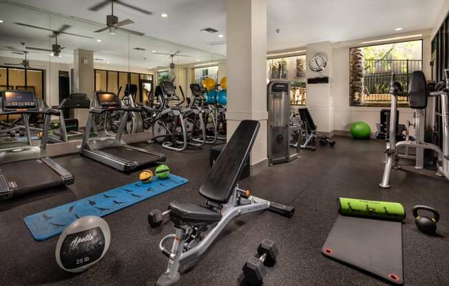 Luxury Fitness Center at Trio Apartments in Pasadena, CA