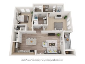 2 beds, 2 baths, 1,019 sqft, $1,670