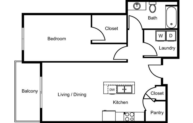 1 bed, 1 bath, 797 sqft, $1,530, Unit 4876-104