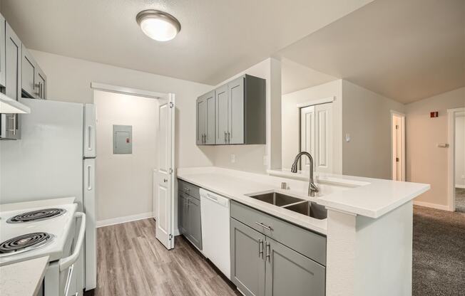 Kitchen & Laundry Room at Bellwether Apartments in Olympia, Washington