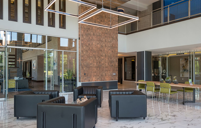 Sleek and modern leasing office ready for work or play